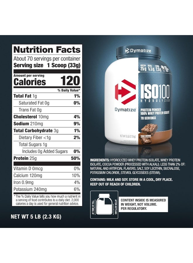 Dymatize Iso100 Fudge Brownie 5Lb  - Image 5