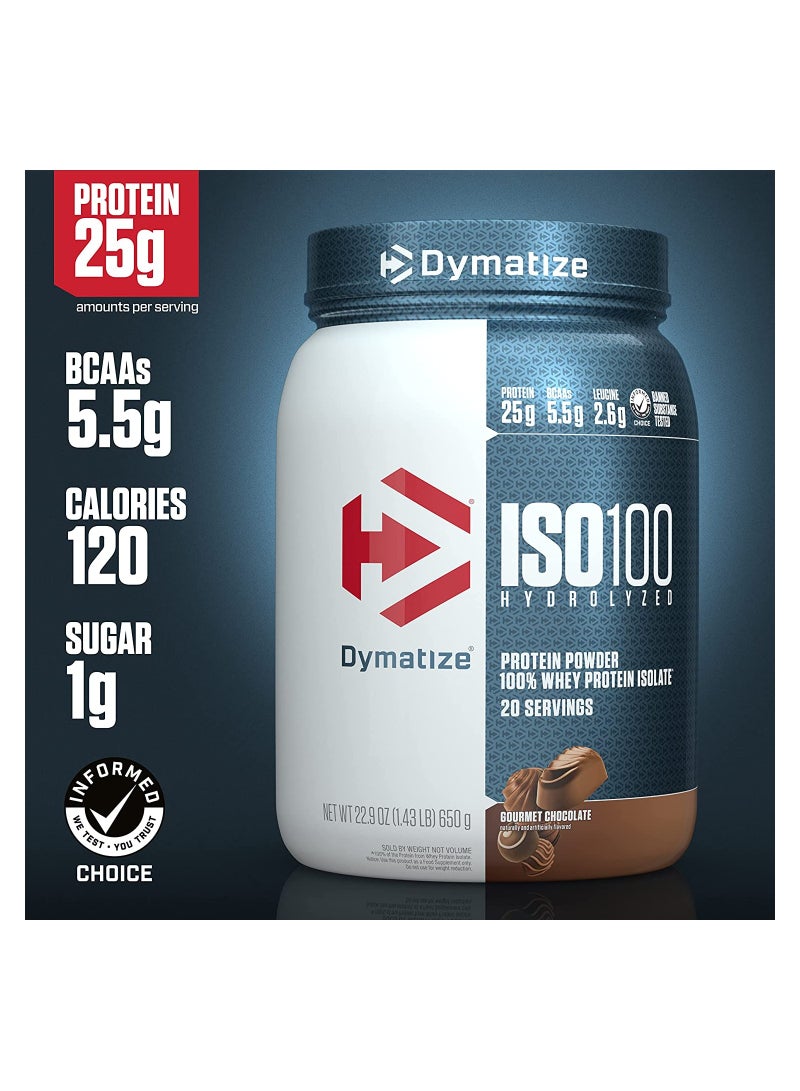 Dymatize - ISO 100 Gourmet Chocolate 650 gm, 20 Servings - Image 1