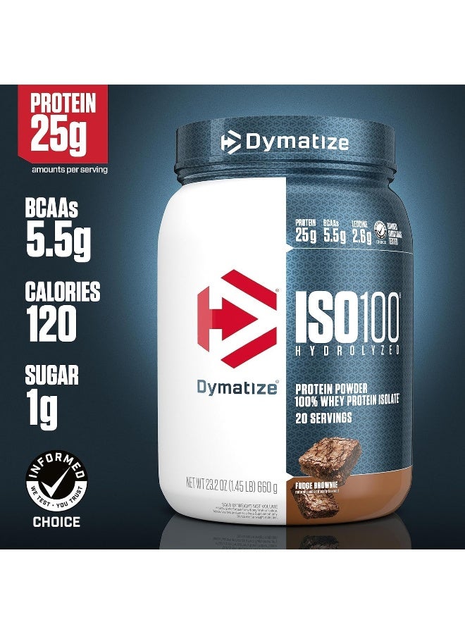 Dymatize - Iso 100 20 Serving Fudge Brownie 1.45 LB - Image 1