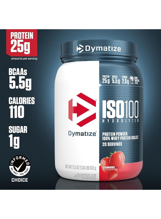 Dymatize - Iso 100 20 Serving Strawberry 1.34Lb - Image 1