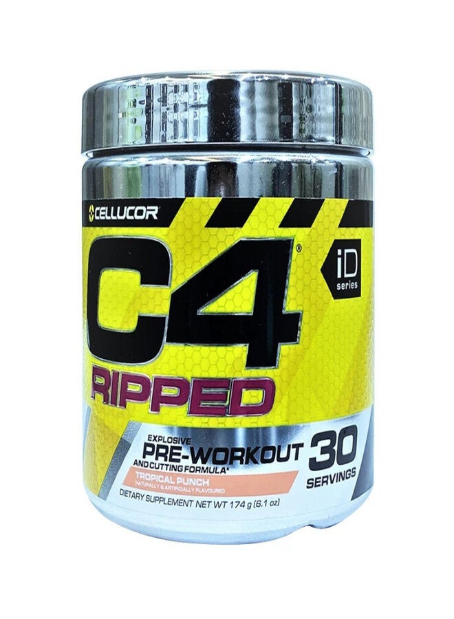 C4 Ripped Explosive Pre-Workout - Tropical Punch - 30 Servings  174 gm - pnsku/N70034229V/45/_/1732554898/eb6c2cc1-fab2-4a4e-a6a5-59b26d055ec1