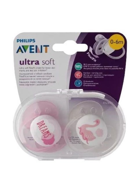 Avent Soft Soother, 0-6 Months Girl Mix Deco