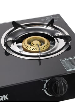 Olsenmark Gas Cooker, Tempered Glass Top Panel, Double Burner with Blue Flame, Stainless Steel Water Tray, Low Energy Consumption and Efficient, Auto Ignition System OMK7010Z BLACK  - Image 4
