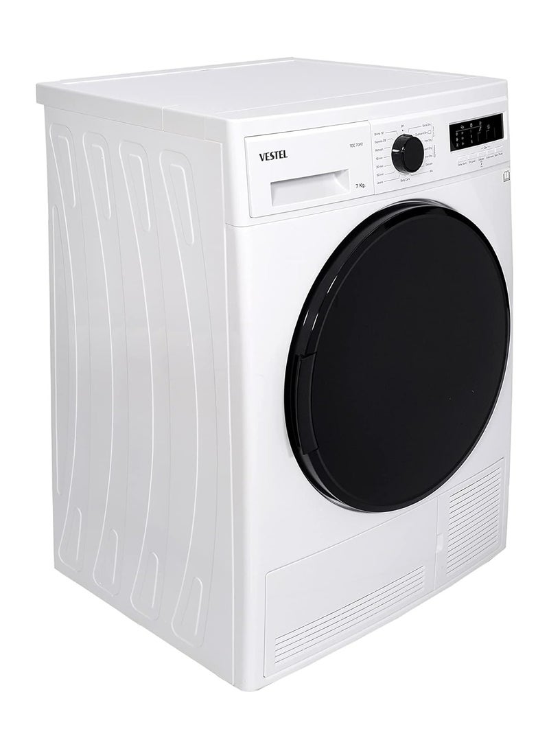 فيستل 7 Kg Front Load Tumble Dryer Condenser Type 15 Program TDC7GP2 White  - Image 2