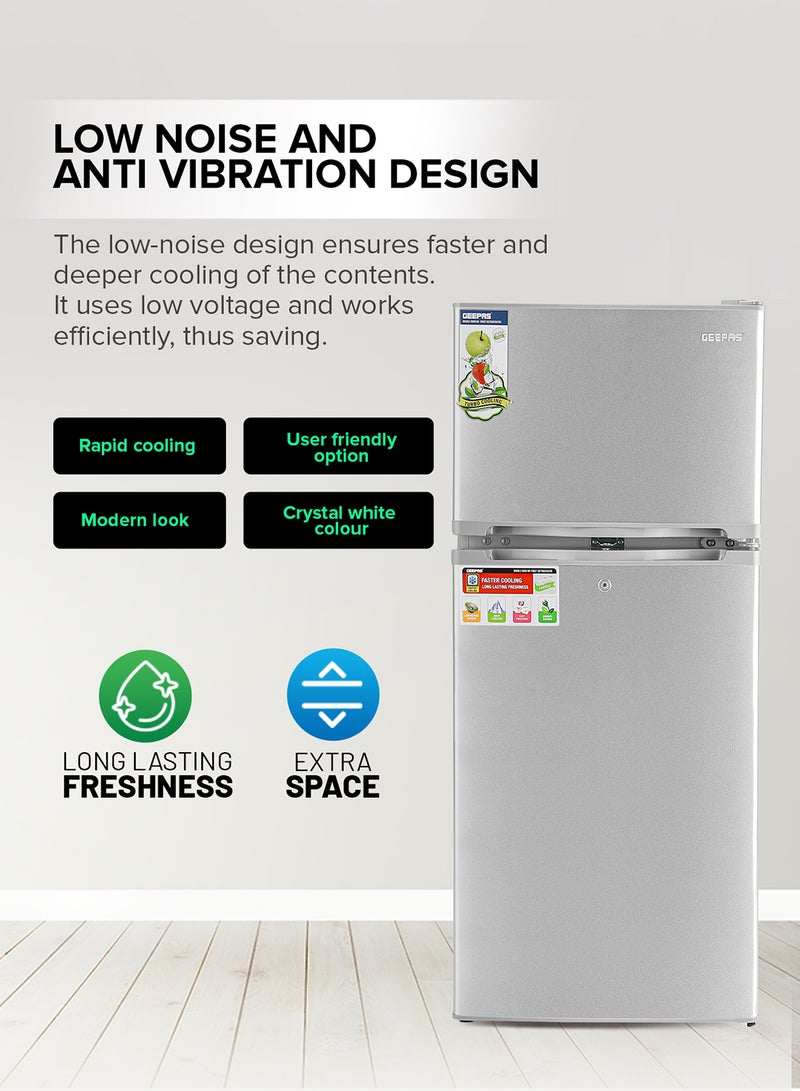 200L Gross/122L Net Capacity No-frost Double Door Compact Refrigerator| Auto Defrost-Prevent Ice Formation, Lock And Key, Spacious Vegetable Crisper Box, Fan Cooling For Long Lasting Freshness, 30L Freezer Capacity 120 W 200 L 120 W GRF2003SPN Grey - pnsku/N70034251V/45/_/1724825850/c3444f8a-60b7-4a00-ba95-d4fbdb5bb70a
