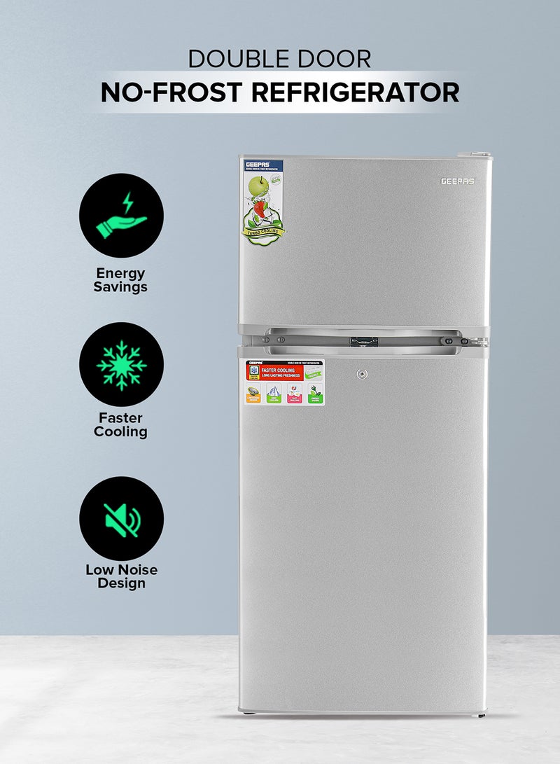 200L Gross/122L Net Capacity No-frost Double Door Compact Refrigerator| Auto Defrost-Prevent Ice Formation, Lock And Key, Spacious Vegetable Crisper Box, Fan Cooling For Long Lasting Freshness, 30L Freezer Capacity 120 W 200 L 120 W GRF2003SPN Grey - pnsku/N70034251V/45/_/1724825851/d6f28a2f-da26-472a-a580-0dfe31b5f3c2