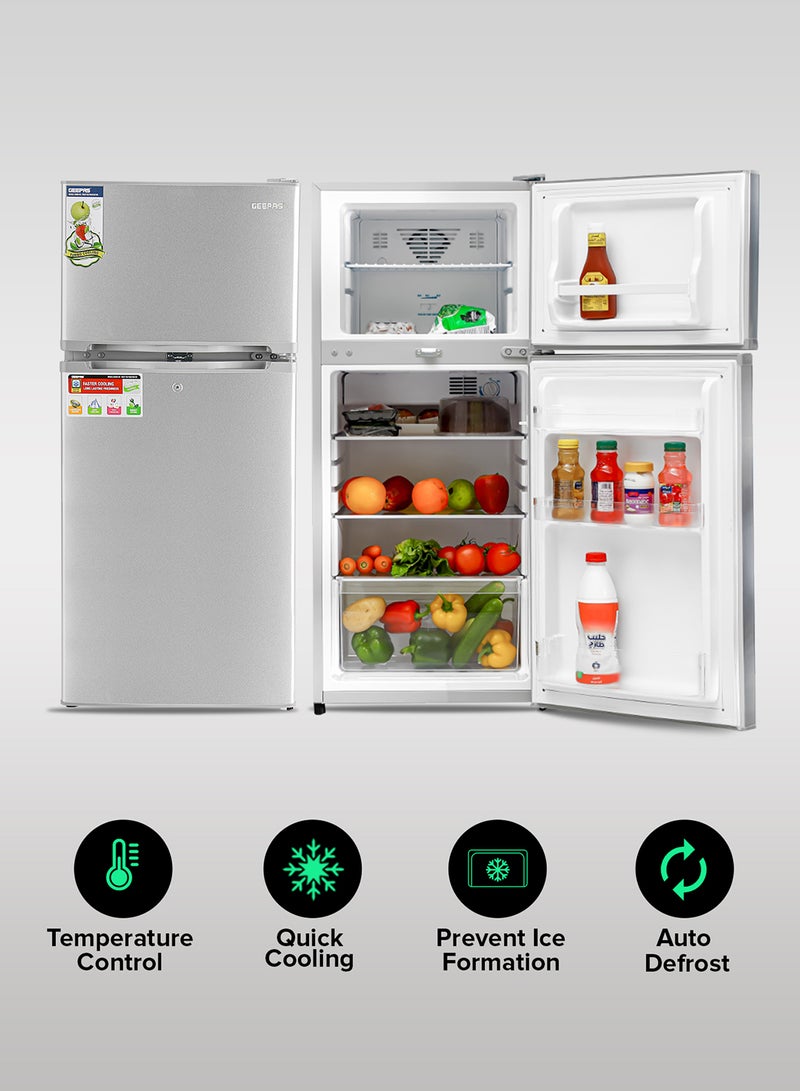 200L Gross/122L Net Capacity No-frost Double Door Compact Refrigerator| Auto Defrost-Prevent Ice Formation, Lock And Key, Spacious Vegetable Crisper Box, Fan Cooling For Long Lasting Freshness, 30L Freezer Capacity 120 W 200 L 120 W GRF2003SPN Grey - pnsku/N70034251V/45/_/1724825852/399a70df-28fa-4daa-8c5c-c747e84e52dd