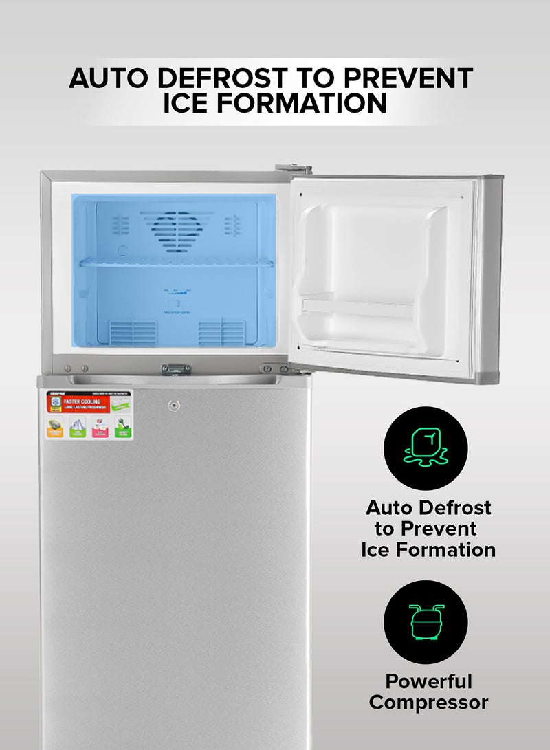 200L Gross/122L Net Capacity No-frost Double Door Compact Refrigerator| Auto Defrost-Prevent Ice Formation, Lock And Key, Spacious Vegetable Crisper Box, Fan Cooling For Long Lasting Freshness, 30L Freezer Capacity 120 W 200 L 120 W GRF2003SPN Grey - pnsku/N70034251V/45/_/1724825852/b1a292f7-0e54-4a4f-b03c-417f93f6f303