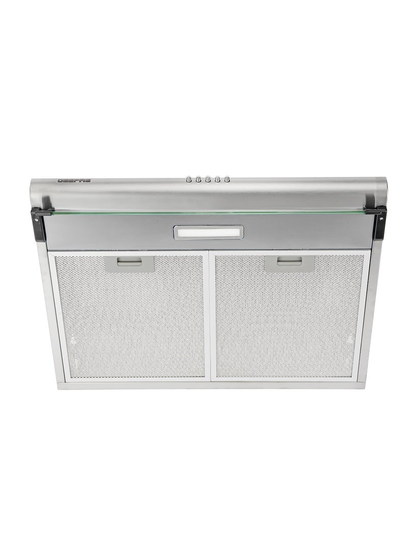 GEEPAS 60 CM Slim Hood With Charcoal Filter/ Chimney With 200 m3/Hour Suction, 3 Speeds, 1X2 Watts LED, 3 Layers Aluminium Filter, 80 W Motor, Stainless Steel Finish Body 82 W GHD611CS Silver  - Image 2