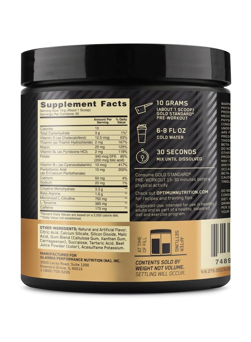 Optimum Nutrition Gold Standard Pre-workout 30 Servings Watermelon Candy 300g - Image 2