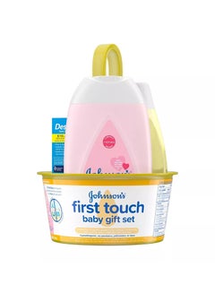 3-Pieces First Touch Baby Gift Set Includes Bath Wash, Shampoo, Body Lotion, And Diaper Rash Cream