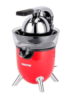 GEEPAS Citrus Juicer With Stainless Steel Spout, 2 Cones, With Handle, 100 Watts Power, Plastic Injection Housing, Plastic Filter Basket, Transparent Juicer Collector, Detachable Parts For Easy Clean 100 W GCJ46021 Red  - Image 1