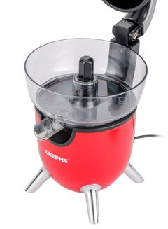 GEEPAS Citrus Juicer With Stainless Steel Spout, 2 Cones, With Handle, 100 Watts Power, Plastic Injection Housing, Plastic Filter Basket, Transparent Juicer Collector, Detachable Parts For Easy Clean 100 W GCJ46021 Red  - Image 4