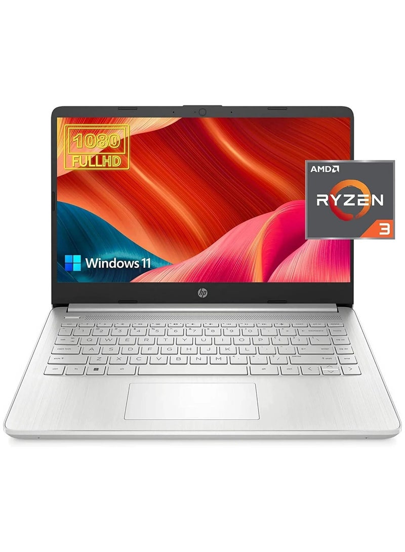 HP - 2023 Newest 14-inch FHD Display (Upgraded Version) Laptop, AMD Ryzen 3 (Beat i5 7200U), 16GB RAM DDR4, 512GB SSD NVME, AMD Radeon Graphics, WiFi 6, Bluetooth, Thin & Light, Windows 11/ English/Arabic Silver - Image 1