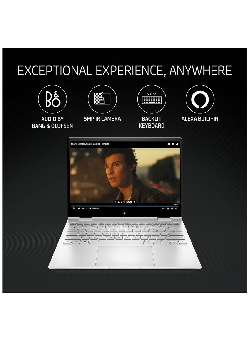 HP - 2023 Newest Slim Envy Convertible-2-In-1 (Upgraded Version) Laptop 14-Inch Display, 13th Generation Core i7-1355U Processor/16GB RAM/1TB SSD/Intel Iris XE Graphics/Windows 11/Russian English Silver - Image 1