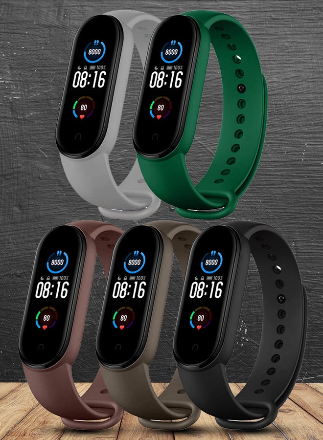 مارجون 5 حزم Xiaomi Band 5/6 حزام سيليكون ناعم مقاوم للماء بديل معصمه حزام إكسسوارات عصرية متوافقة مع Xiaomi Smart Mi Band 5/Mi Band 6  - Image 2