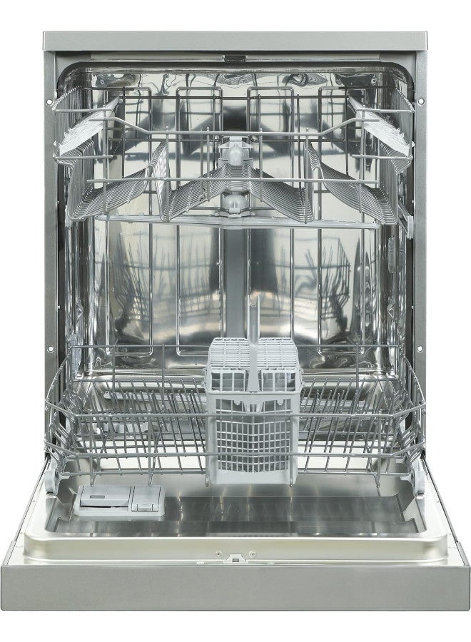 HOOVER Freestanding Dishwasher 5 Programs 12 Place Settings Push Button Delay Start Half Load Cleaning Made in Turkey (Steel) HDW-V512-S Silver  - Image 2