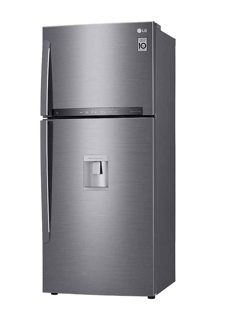 LG LG Refrigerator Top Freezer With Linear Compressor 592 Liter 21 Cubic Feet Water Dispenser Hygiene Fresh Filter Door Cooling GR-F822HLHM silver  - Image 2