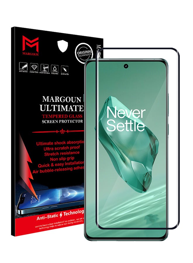 MARGOUN Oneplus 12 Screen Protector 9H Hardness HD Scratch Resistance Screen Protector 3D Curved Tempered Glass Film Clear - Image 1
