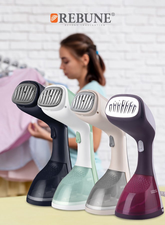 REBUNE - Manual Steam Iron With Lint Remover Brush, Short Heating Time 220 ml 1400 W RE-3-047R Burgundy - Image 1