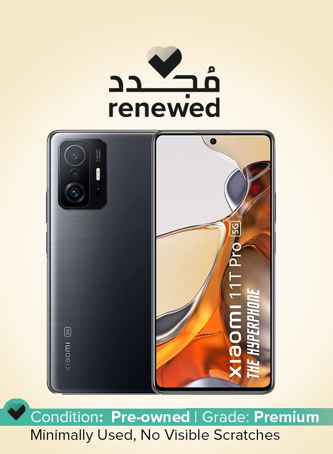 شاومي مجدد - 11T Pro 5G هايبرفون، 8 جيجابايت رام، 256 جيجابايت، أسود ميتيوريت - Image 1