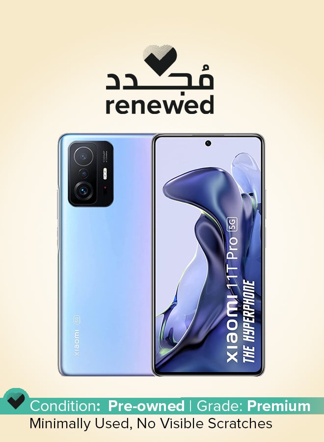 شاومي تم تجديده - هاتف 11T Pro 5G Hyperphone وذاكرة وصول عشوائي (RAM) سعة 8 جيجابايت ومساحة تخزين 256 جيجابايت سحر سماوي - Image 1