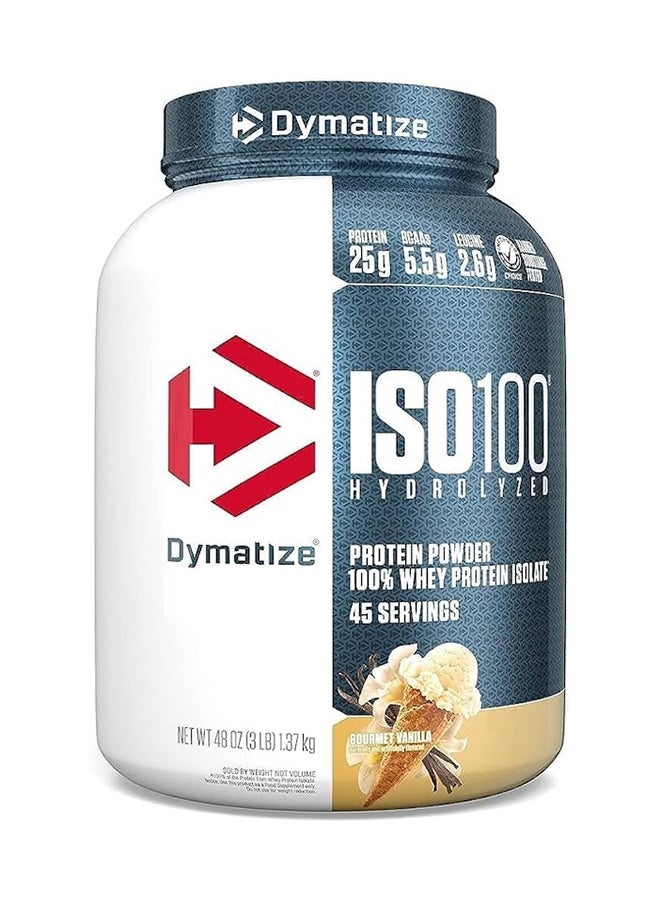 ديماتيز بروتين ISO 100 3 رطل جورميه فانيليا - 1.37 كجم - Image 1