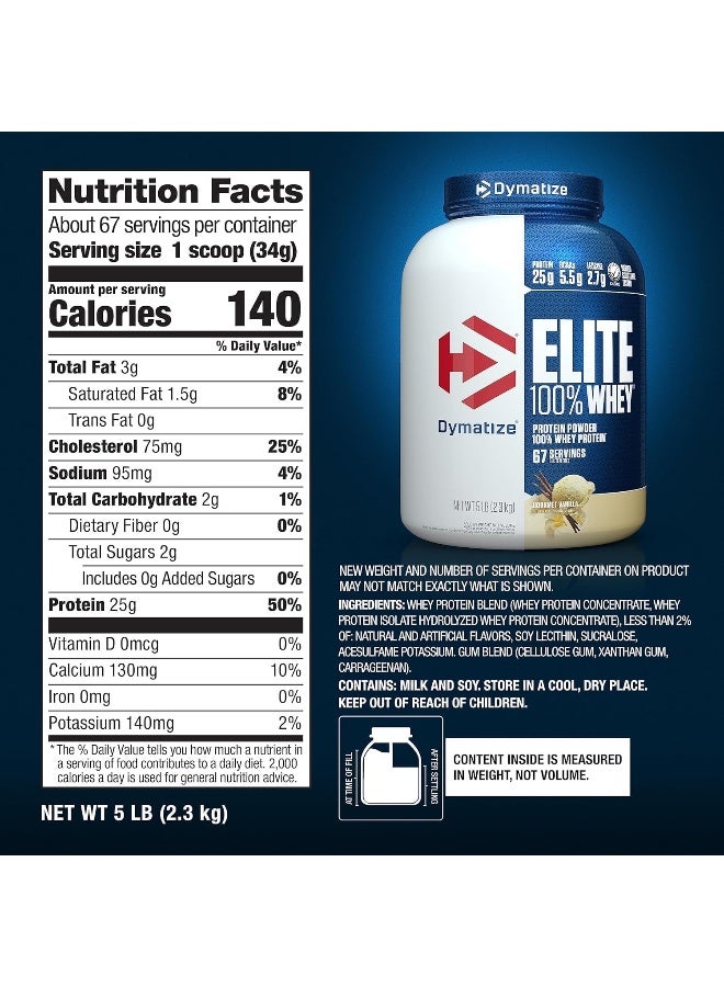 Dymatize Elite Whey Gourmet Vanilla 5Lb  - Image 5