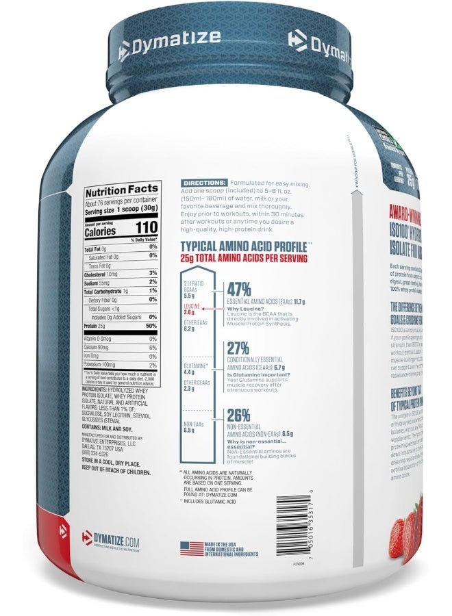 Dymatize Iso100 Strawberry 5 Lb  - Image 3