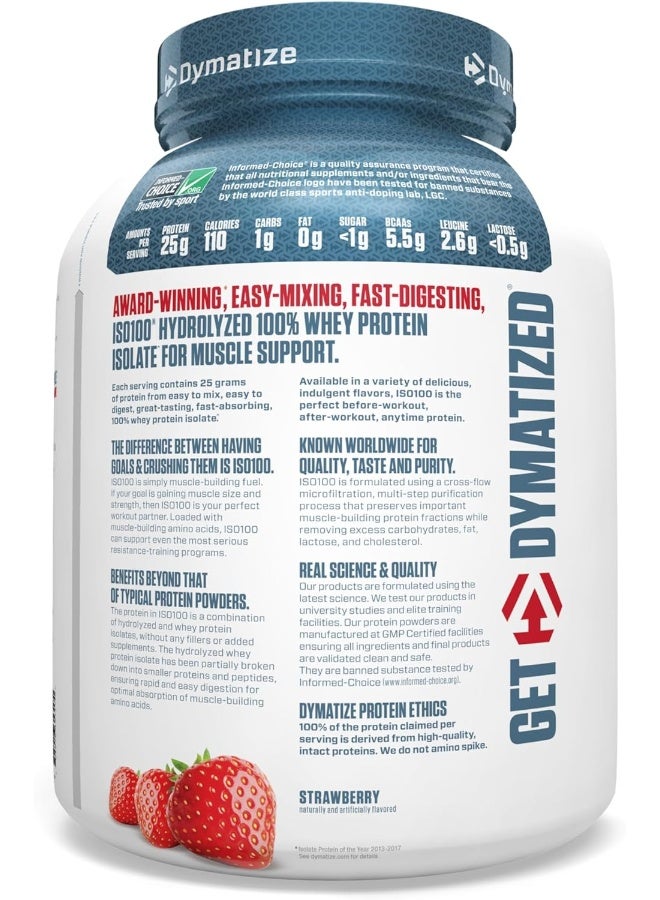 Dymatize Iso100 Strawberry 5 Lb  - Image 2
