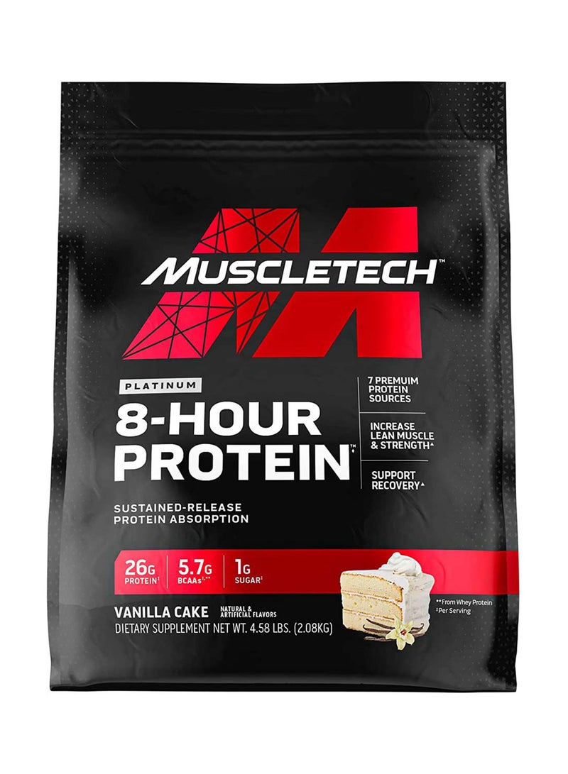 ماسل تيك - Platinum 8 Hour Protein 4.4 Lb Vanilla Cake - Image 1