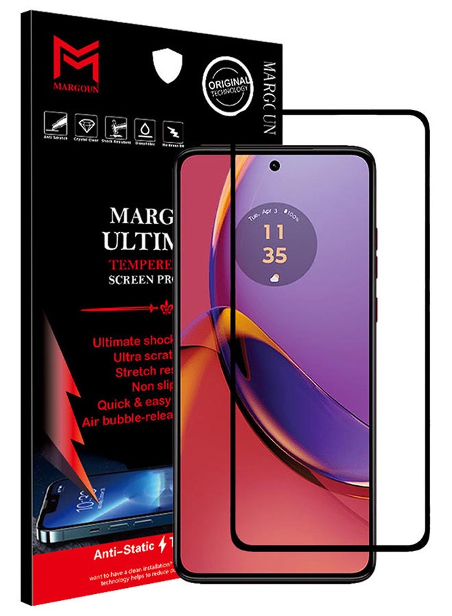 MARGOUN Motorola Moto G84 Screen Protector 9H Hardness Scratch Resistance Screen Protector 3D Tempered Glass Film Ultra HD Easy Install Case Friendly Glass Clear - Image 1