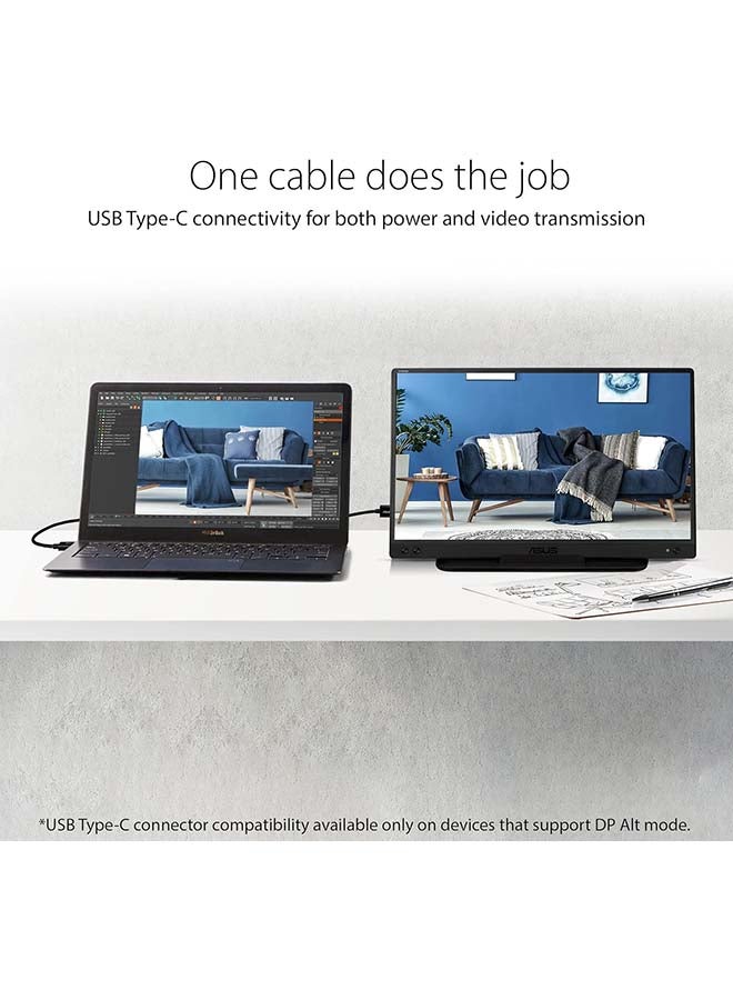 ASUS ZenScreen 15.6-Inch 1080P Portable USB Monitor (MB166C) - Full HD, IPS, USB Type-C, USB-Powered, Eye Care, Tripod Mountable, Anti-Glare Surface, Protective Sleeve Black - Image 2