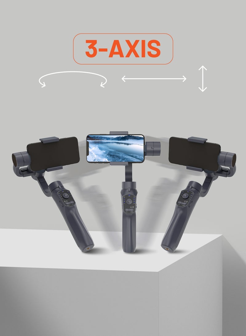 porodo 3-Axis Anti Shake Gimbal P10 Pro - Gun Grey  - Image 4