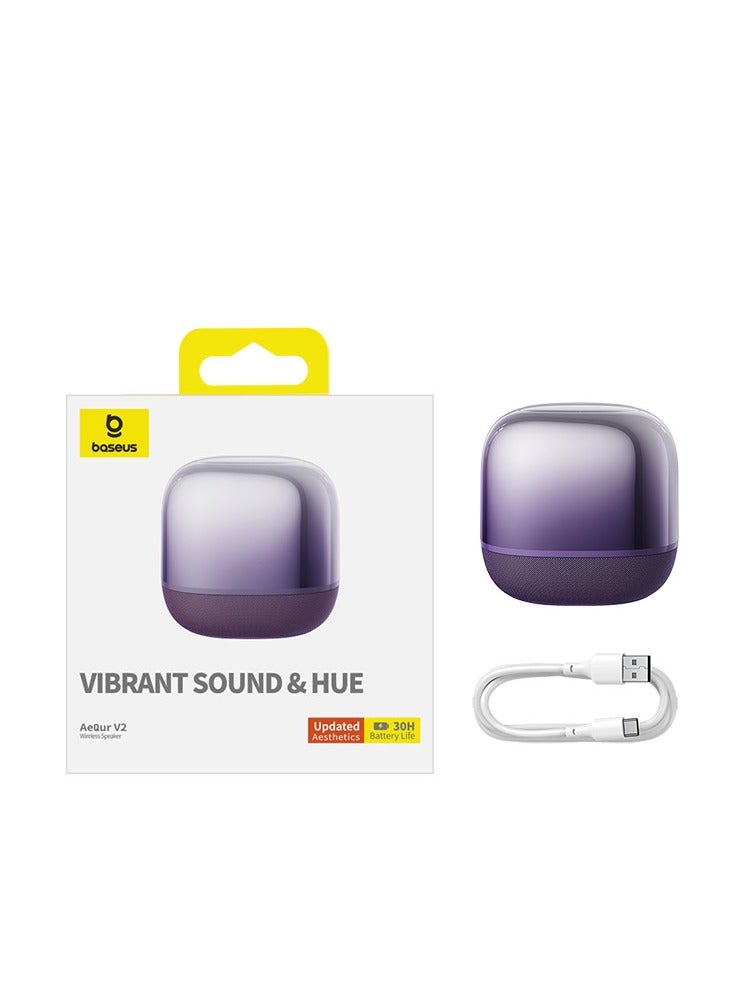 Baseus - AeQur V2 Portable Bluetooth Speaker TWS Bluetooth 5.0 Wireless Speaker 360° Sound Stage Powerful Bass 3EQ Modes Speakers Purple - Image 1