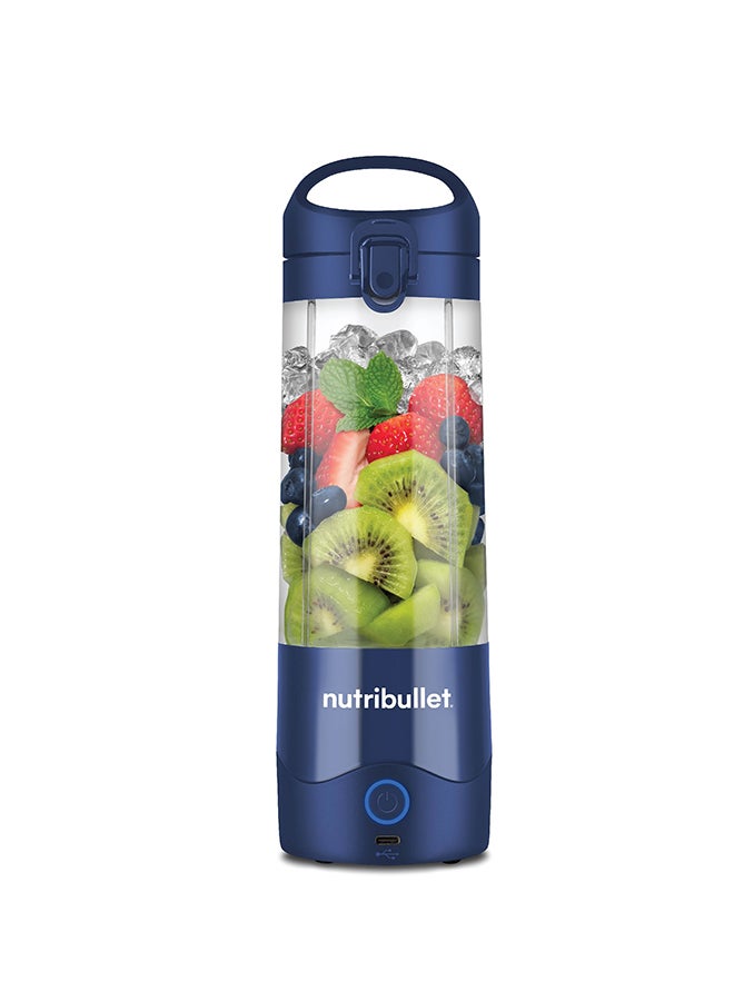 nutribullet Portable Blender for Protein Shake, Smoothie, Frozen Fruit & Ice, Tritan Plastic, BPA-Free with Handled Sip Lid, USB-C Rechargeable 2200mAh Battery, Dishwasher Safe Parts, 475 ml 100 W BD-BX630A-23 Navy Blue - Image 1