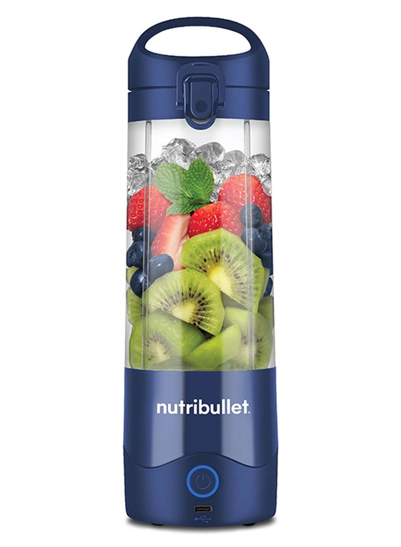 nutribullet Portable Blender for Protein Shake, Smoothie, Frozen Fruit & Ice, Tritan Plastic, BPA-Free with Handled Sip Lid, USB-C Rechargeable 2200mAh Battery, Dishwasher Safe Parts, 475 ml 100 W NB-PB475B Navy Blue - Image 1