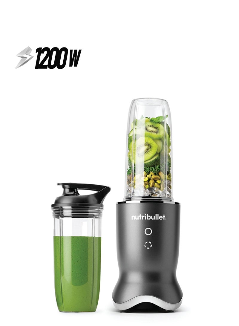 nutribullet - Ultra Personal Blender With Glow Illuminated Interface, Quietest Single-Serve Blender, Tritan™ Renew Cups, Stainless Steel Rapid Extractor Blade, 1 Year Warranty 900 ml 1200 W NB-500 Black - Image 1