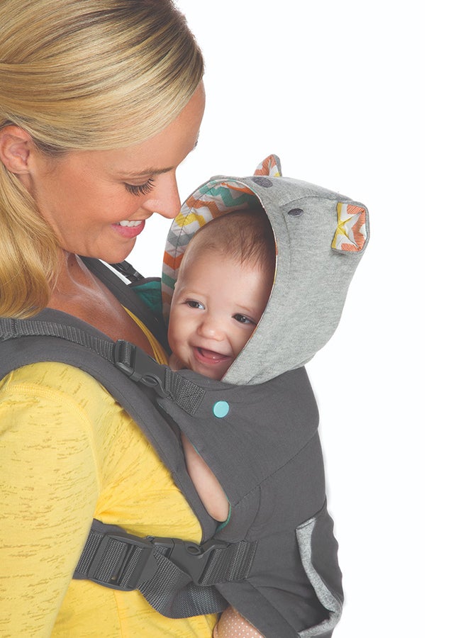 infantino Cuddle Up Ergonomic Hoodie Baby Carrier One Size Carries Children From 5.4 - 18.1 kg - Black Grey  - Image 5