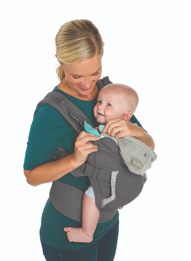 infantino Cuddle Up Ergonomic Hoodie Baby Carrier One Size Carries Children From 5.4 - 18.1 kg - Black Grey  - Image 3