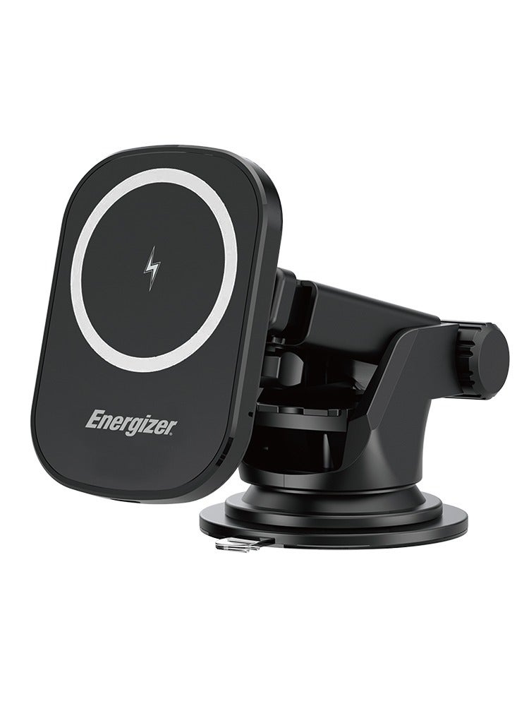 Energizer ECA007 Wireless Charging Vent For Car, MagSafe, Universal Compatibility, Windshield/Dash Mount, Type-C Charging Cable Black  - Image 1