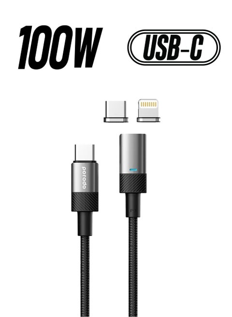 Multi-Connector Type-C Magnetic Connectors Data And Fast Charge With Aluminum Shell Black