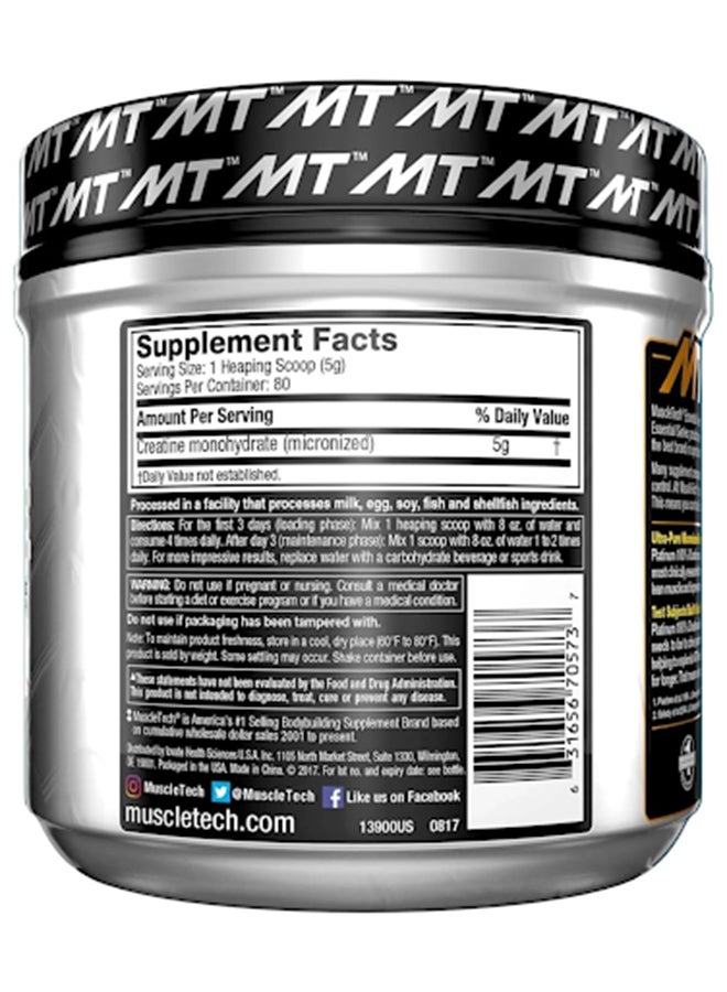 MuscleTech - Essential Series Platinum 100% Creatine Unflavored 400g - Image 1
