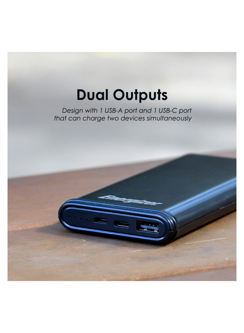 Energizer 10000 mAh 10000 mAh Max 2.1A Rapid Charging Power Bank With Dual Outputs - Type-C And USB-A, Dual Inputs, Micro-USB And Type-C Black  - Image 3