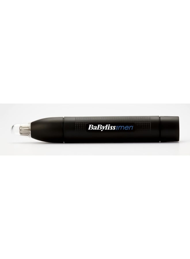 babyliss Nose And Ear Trimmer for men Blue Portable Nose Trimmer for Men- Battery Operated Nostril sal Hair Painless Clipper Black  - Image 2