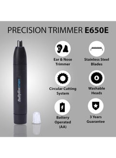 babyliss Nose And Ear Trimmer for men Blue Portable Nose Trimmer for Men- Battery Operated Nostril sal Hair Painless Clipper Black  - Image 5