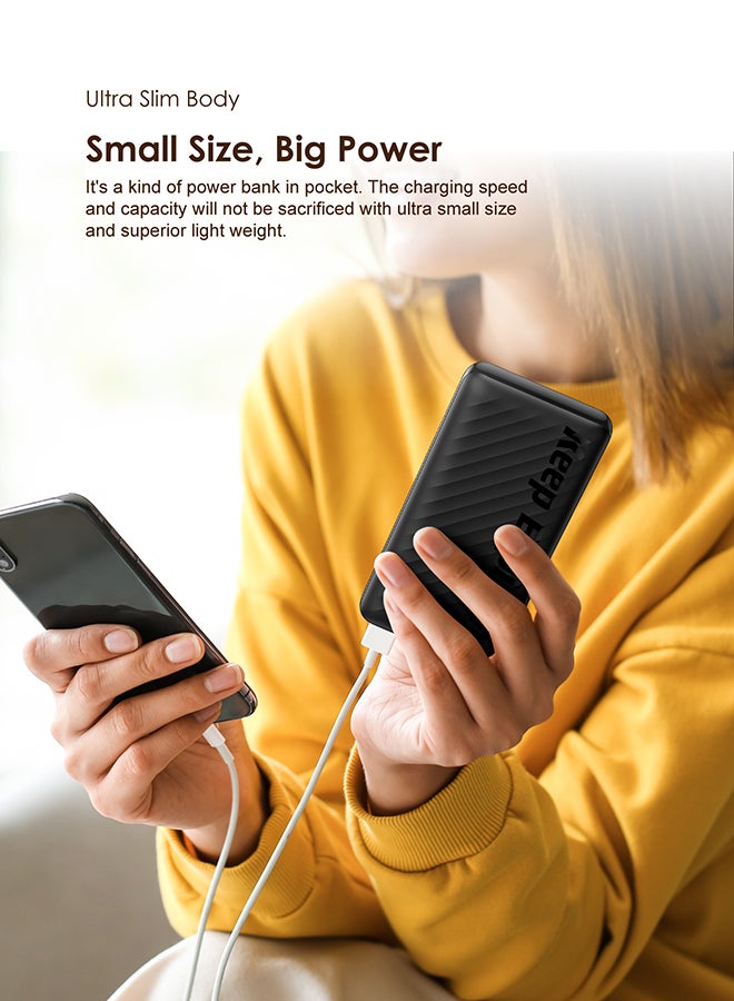 Oraimo 10000 mAh Toast 10 Flash Powerbank with 12W 2.4A Fast Charging,Type C & Micro Input,Dual USB Output,Multi-Layer Protection Black - Image 4
