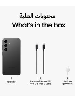 هاتف Galaxy S24 ثنائي الشريحة باللون الأسود وذاكرة الوصول العشوائي (RAM) سعة 8 جيجابايت وذاكرة تخزين داخلية 128 جيجابايت ويدعم تقنية 5G - إصدار الشرق الأوسط - pnsku/N70035135V/45/_/1707893143/01e27710-f71e-4983-8a3b-d7c52729dd92