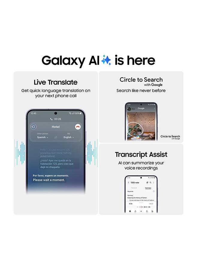 سامسونج هاتف Galaxy S24 ثنائي الشريحة باللون الأسود وذاكرة الوصول العشوائي (RAM) سعة 8 جيجابايت وذاكرة تخزين داخلية 128 جيجابايت ويدعم تقنية 5G - إصدار الشرق الأوسط - Image 3