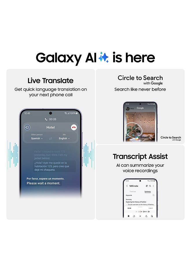 سامسونج جالاكسي S24 ثنائي الشريحة، أصفر كهرماني، 8 جيجابايت رام، 128 جيجابايت، 5G - إصدار الشرق الأوسط - Image 3